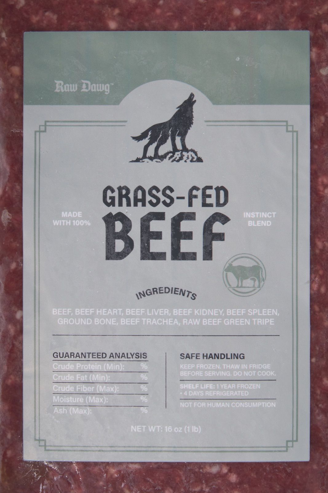 Raw Dawg Grass-Fed Beef blend packaging