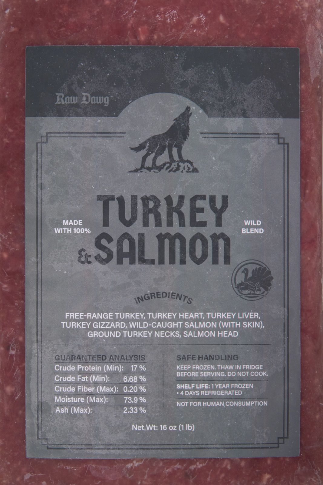 Raw Dawg Turkey and Salmon blend packaging